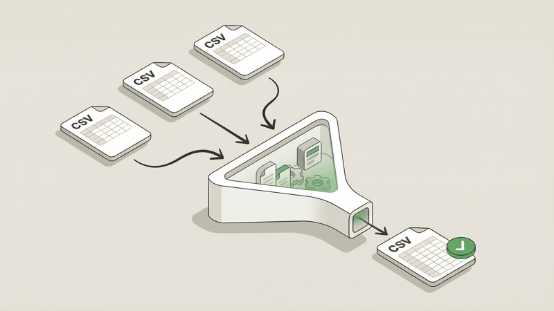 Merge CSV Files Tool — Free, Instant, Private