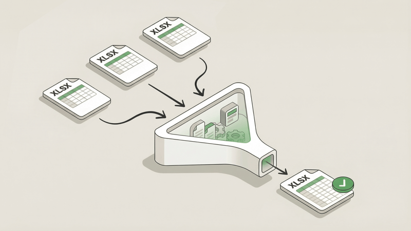 Merge Excel Files Tool — Free, Instant, Private